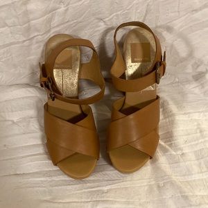 dolce vita wooden high heels with buckle ankle straps